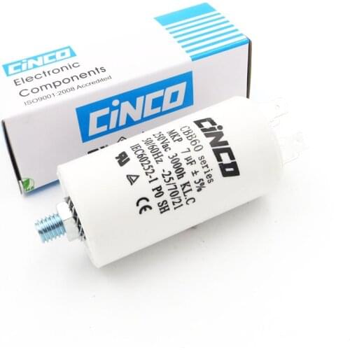 7MFD 250VAC CBB60 Motor Run Capacitors 4pin SH DB Polypropylene Film Ac 250V 220V Water Pump electrical Capasitor engine 7uf 7m
