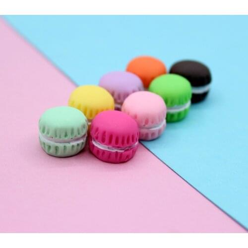8PCS Slime Charms Simulation Macaron Resin Plasticine Slime Filler Accessories Phone Case Decoration For Miniature Cake