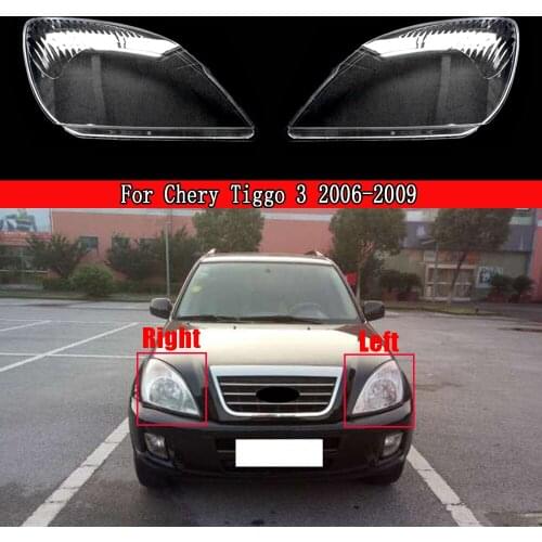Car Front Headlight Lens Cover Auto Headlamps Lampcover Transparent Lampshades Lamp Shell For Chery Tiggo 3 2006~2009