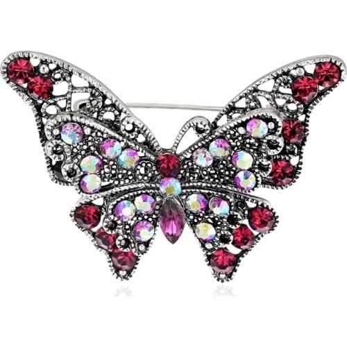 1PC New Hot Crystal Brooch Pins Dragonfly Butterfly Brooches Jewelry Wedding Party Gifts For Women Girls Clothing Decoration