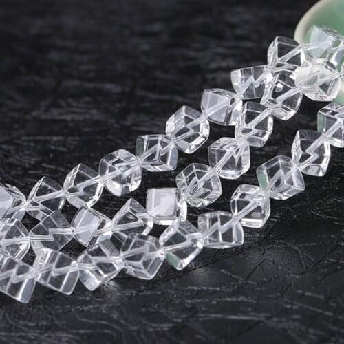 6-10mm Natural Cube White Rock Quartz Beads For Jewelry Making Beads Bracelets 15inch Needlework Crystal DIY Beads Trinket