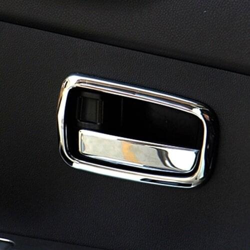 For Peugeot 4008 2014 4pcs Chrome Interior Door Handles Bowl Cup Cover Moulding Trim Car Protective Accessories