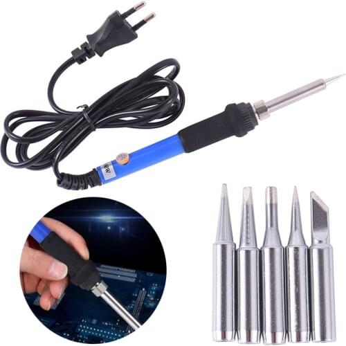1set 220V 60W Adjustable Temperature Electric Welding Soldering Iron Tool with 5 Tips