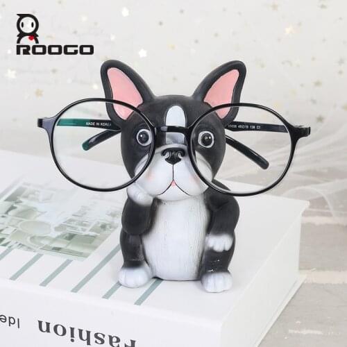 Animal Puppy Shape figurine kawaii Resin eyeglass Holder Decoration Study Desk Gift for Children