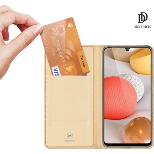 For Samsung Galaxy A42 5G DUX DUCIS Skin Pro Series Flip Cover Luxury Leather Wallet Case Full Good Protection Steady Stand