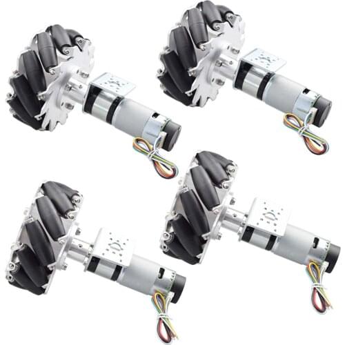 60kg load Mecanum Wheel Robot Kit with 4pcs 24V DC Encoder Motor for Ros Robot Project Arduino STM32 Raspberry Pi DIY Program