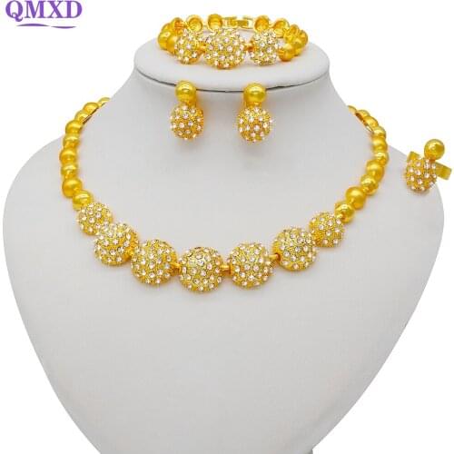 Full Stone Jewelry sets for women African bridal Wedding gifts party Necklace earrings ring bracelet jewellery set
