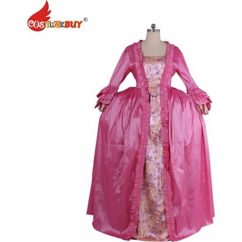 Costumebuy 18th Regency Queen Versailles Baroque Belle dress Civil war Victorian Rococo Pink Gown medieval Reenactment Theatre
