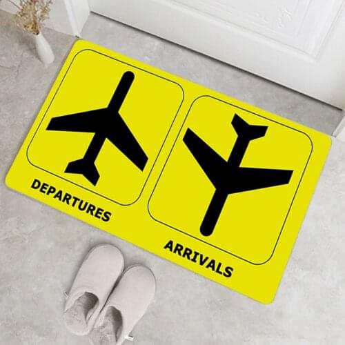 Plane Pattern Doormat Living Room Non-Slip Carpet Bathtub Floor Mats Cotton Fiber Bath Mat Kitchen Mat Doormat Rug Carpet