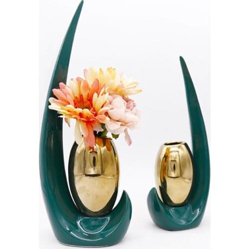 Creative Morandi Glazed Ceramic Flower Vase Hydroponic Device European Desktop Ornament Home Decoration Accessories