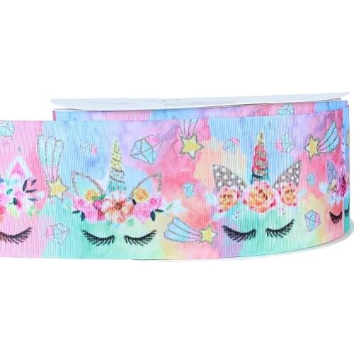 FLRA Ribbon (50yards/lot) 3 inch rainbow printing ribbons for big bows