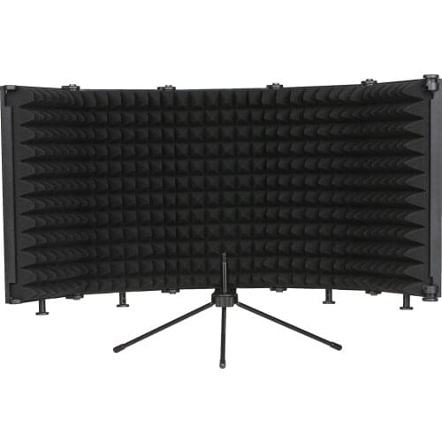 Microphone Isolation Shield High-Density Absorbing Sponge 5-Panel Foldable Windshield Wind Screen Board Sound Insulation Cover