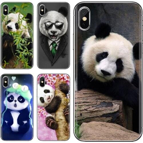 For LG G2 G3 G4 Mini G5 G6 G7 Q6 Q7 Q8 Q9 V10 V20 V30 X Power 2 3 Spirit Watercolor Panda Cartoon Animal Soft Bag Case