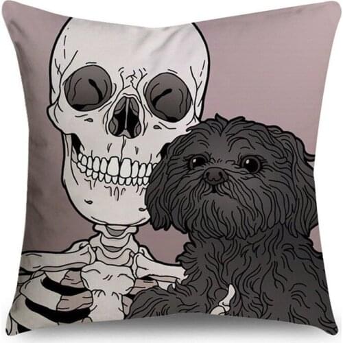 Halloween Skull Skeleton Flower and Animals Pillow Case Household Sofa Chair Decoration Cushion Cover Individuality Present