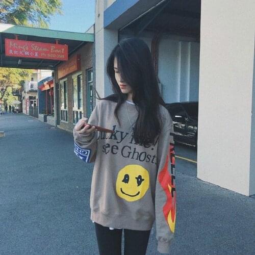 2021 New Kanye West Lucky Me I See Ghosts Women Sweatshirt 3D Foam Printing Women Long Sleeve Sweatshirt Hoodis