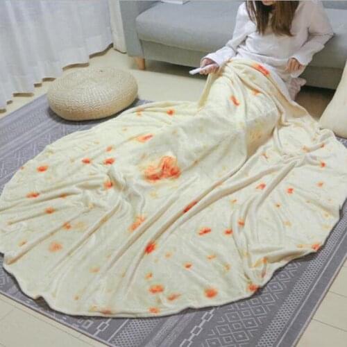 New Soft and Comfortable Blanket Adult Children Pancake Biscuit Burrito Tortilla Cover Blanket Pizza Blanket Creative Blanket