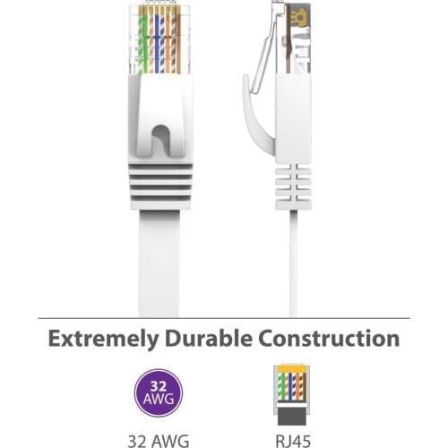 0.25m 1.5ft 1m 3ft 6FT 2M 3m 10ft 5m 15ft 30ft 10m 15m 50ft 20m 30m CAT6 Flat UTP Ethernet Network Cable RJ45 Patch LAN cable