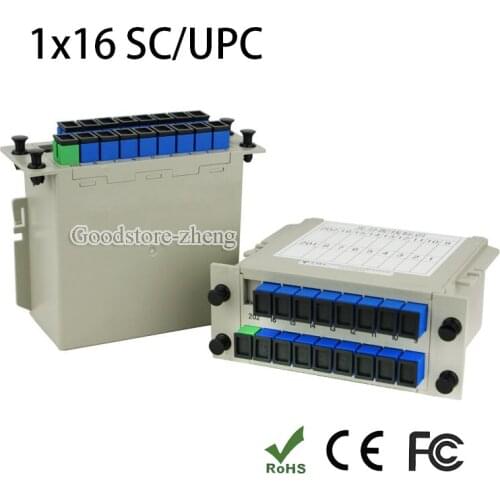 SC/UPC 1*16 Module PLC Fiber Optical Splitter SC/FC/ST/LC Connector PLC Splitter