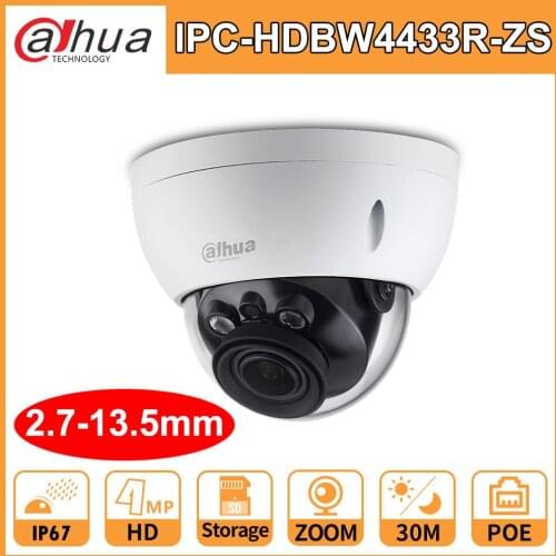 Dahua HD 4MP CCTV Camera IPC-HDBW4433R-ZS 2.7mm~13.5mm Electric Zoom Lens Security Camera IK10,IP67 Cam replace IPC-HDBW4431R-ZS