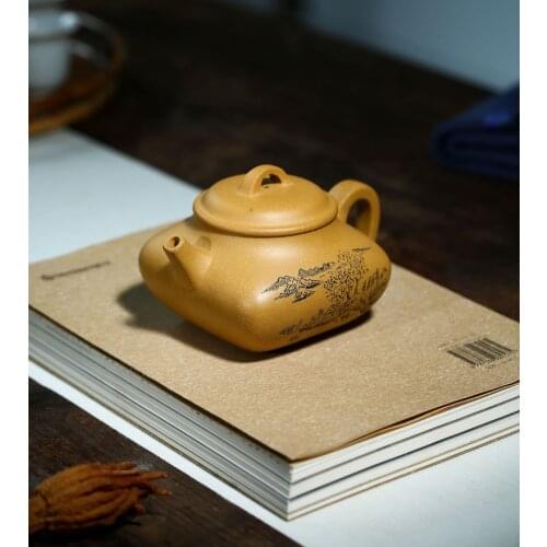 Si Fang Pan Hu China Kettle Ceramic Teapot For Tea Puer Oolong Tea Set Handmade