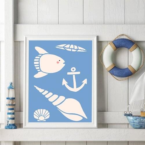 Nordic marine organism Posters And Prints Wall Art Canvas Painting Wall Painting Living Room Wall Pictures Baby Kids Room Decor