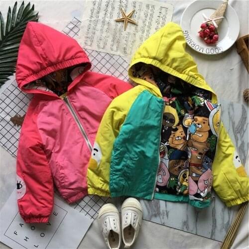 Tonytaobaby Winter Clothes New Baby Cartoons of Boys and Girls Wear Thick Cotton Coats on Both Sides
