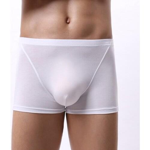 Sexy Underwear Men Boxer Shorts Man Solid Soft Bamboo Fiber Panties Breathable U Convex Pouch Underpants Cueca calzoncillos S-XL