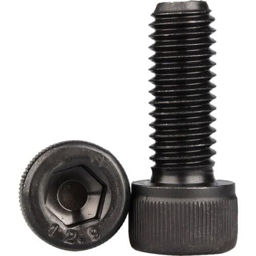 Hex Socket Head Cap Screws Allen Hexagon Thread Metric Machine Bolt Nuts Hardware Black Alloy Steel Grade 12.9 M5 M6 M8