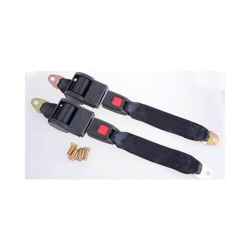 Wotefusi 2x Car Black Universal Safety Automatic 2 Point Adjustable SeBelt Lap Set