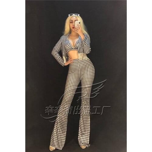 Women New Printed Tassel Outfit Sexy Set Singer Dance Bra Short Jacket Wear Nightclub Clothes Black Wear Birthday Outfit Set