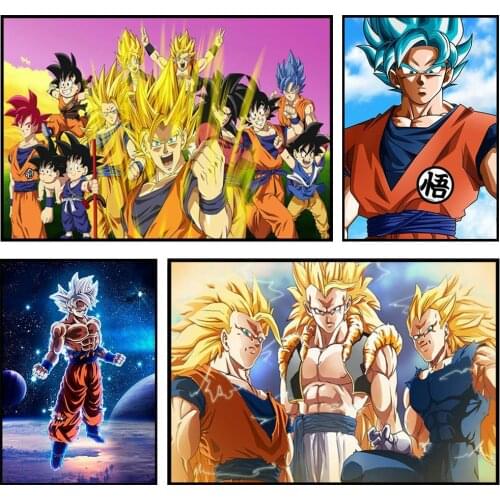 AnimeDragon BallCanvas PaintingMonkey KingStickerHD Print PosterLiving Room BedroomHome Kid Room DecorationmuralpictureModule