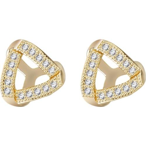 1Pair 2020 New Style Rhinestone Earrings Fashion Earrings Female Diamond Geometric Copper Earrings