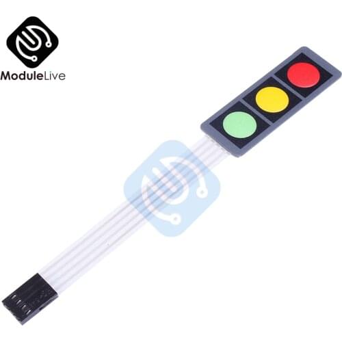 1x3 RGB Red Green Yellow Matrix Array Membrane Switch Keypad 3 Keys Keyboard 1*3 Keys Display Switch Control Panel For DIY
