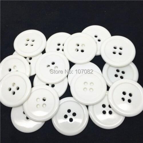 200pcs 4 Hole White Color Resin Buttons For Sewing Garment Accessories Scrapbooking 23mm