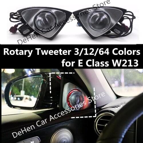 3/12/64 Colors Car Interior Rotary Tweeter Speaker For Mercdes Benz E Class W213 2016-2020 E260 E300 E350 Led Ambient Light 3D