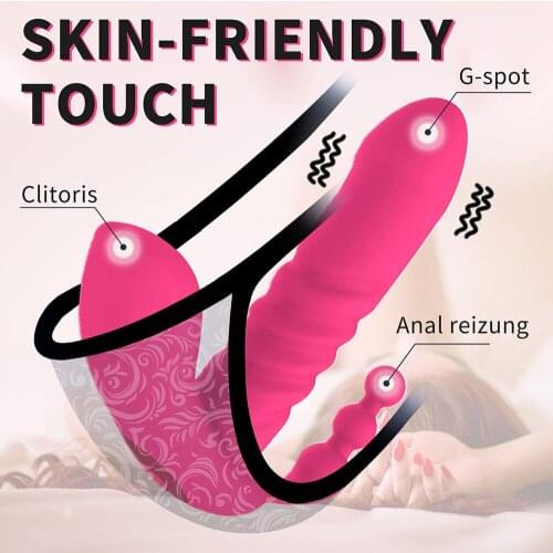 3in 1 Wearable Telescopic Dildo Vibrator for Women Anal Beads Clitoral stimulation Vagina Female Vibrator Sex toys for Adult