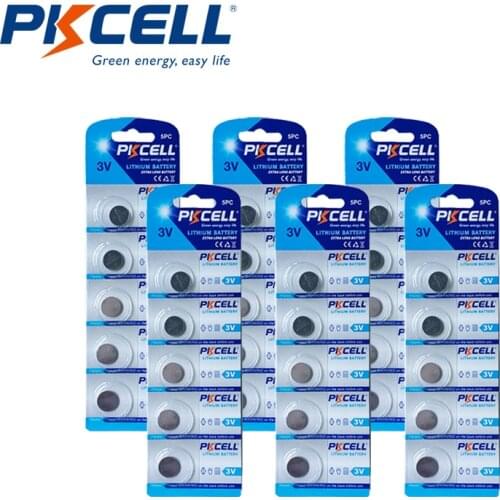 30Pcs/6Pack PKCELL CR1216 Lithium Button Batteries Coin Cell 3V for Watch Electronic Toy Remote