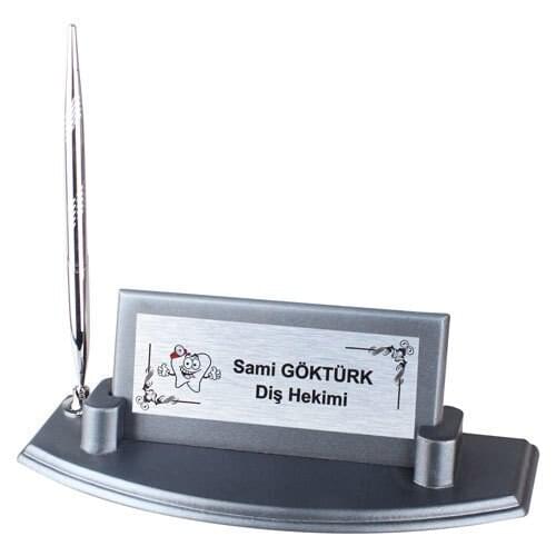 AC73-S Black Wood Table İsimliği-Single Pen