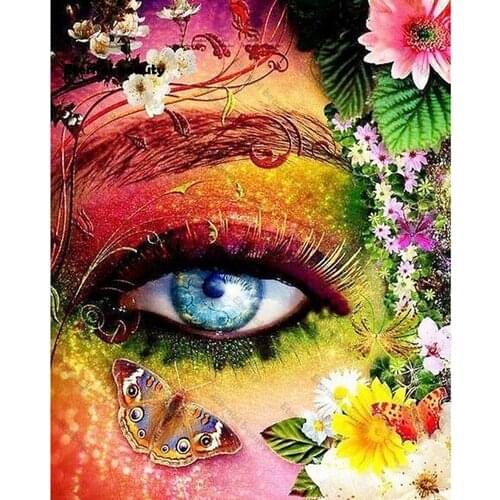 Colorful Eyes 5D Diy Diamond Painting Full Square/Round Butterflies Diamond Embroidery Cross Stitch Kits Mosaic Home Decor Gifts