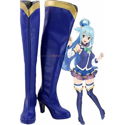 Aqua Shoes Cosplay KonoSuba: Gods Blessing on this Wonderful World! Aqua Cosplay Boots High Heel Shoes Custom Made