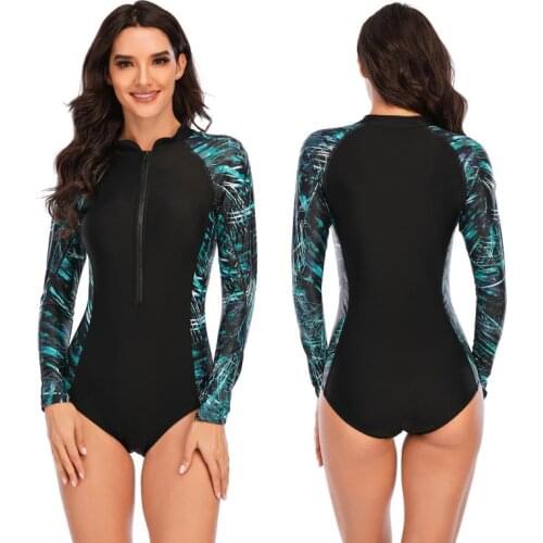 One-piece Diving Bikini Slim Beach Swimming Suit New Print 2021 Women Sexy Surfing Bathing Swimwear Surfing Sunscreen Swimsuit