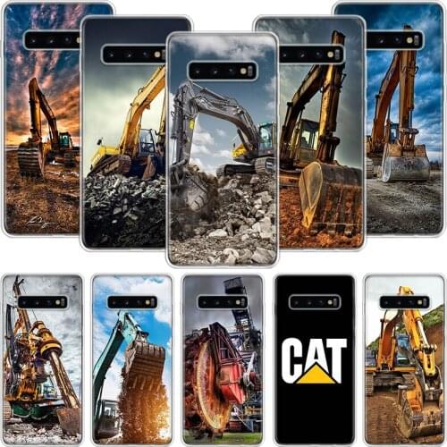 Excavating Machinery Bulldozer Man Phone Case For Samsung Galaxy S10 S20 S21 S9 S8 S7 Note 10 20 9 8 FE J4 J6 Ultra Plus Lite Pr