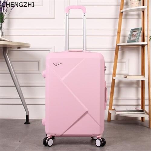 CHENGZHI High Quality Cute Pink Series 20"22"24"26 inch ABS Rolling Luggage Spinner Brand Women Travel Suitcase On Wheels