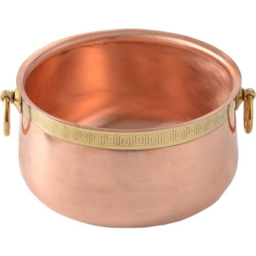 Pure Copper Thickened Restaurant Single Hot Pot One Person One Pot Small Hot Pot Home Shabu Mutton Small Copper Pot General