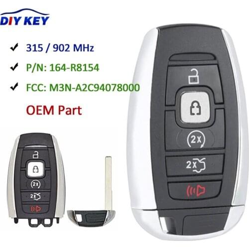 DIYKEY 164-R8154 OEM Smart Prox Key Remote ASK 315 / 902MHz for Lincoln Continental MKC MKZ Navigator 2017-2020 M3N-A2C94078000
