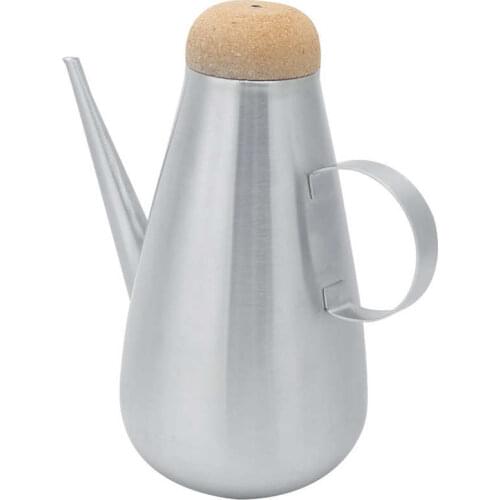 Stainless Steel Vinegar Oil Olive Dispenser Pot Bottle Can Long Thin Cone Shape Spout with Handle for Home Kitchen Use