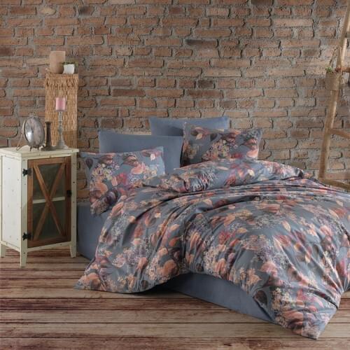 Cotton Touch Ranforce Fall Gray Double Quenn Duvet Cover Set 4 Pc Quilt Cover Pillowcase Bedding Bed Sheet Quality Home textile