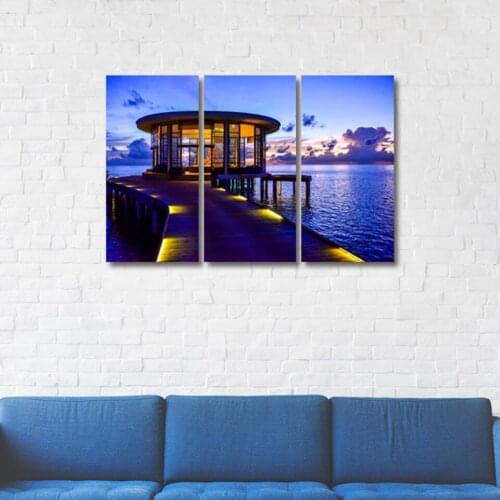 3 Pcs Maldives night sea house Painting Modern Home Decoration Living Room Bedroom Wall Decor Picture