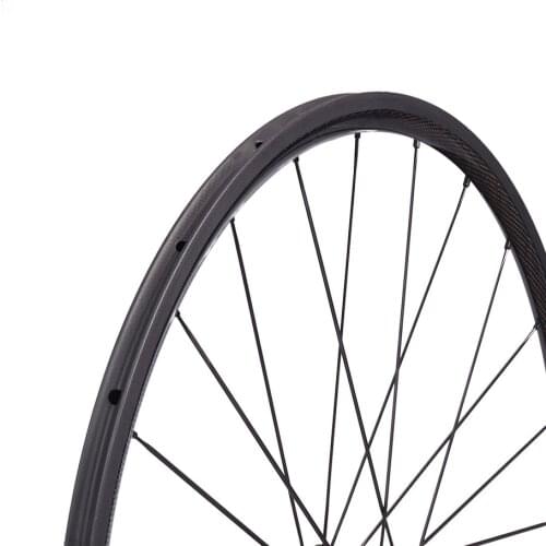 700C 24mm Tubular 20.5mm Wide Carbon Fiber Road Bike Wheel Set with 20/24 Spokes V-brake Hub