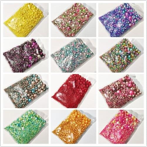 3-12mm Mix size 1150pcs Pure White/Pearl wtraight holes round imitation plastic pearl beads for needlework & Jewelry Making